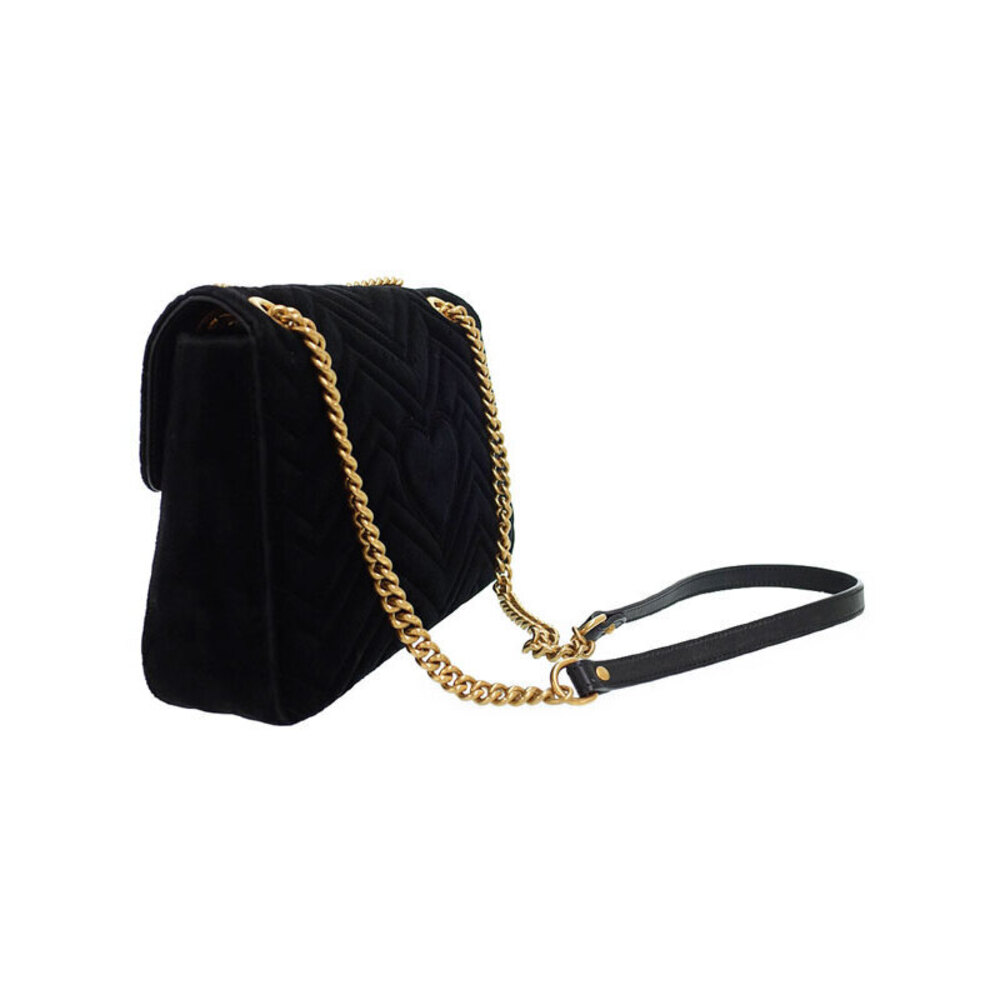 Gucci Velvet GG Marmont Shoulder Bag